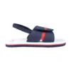 Hugo Boss Blue Sandals For Boy With Red Logo