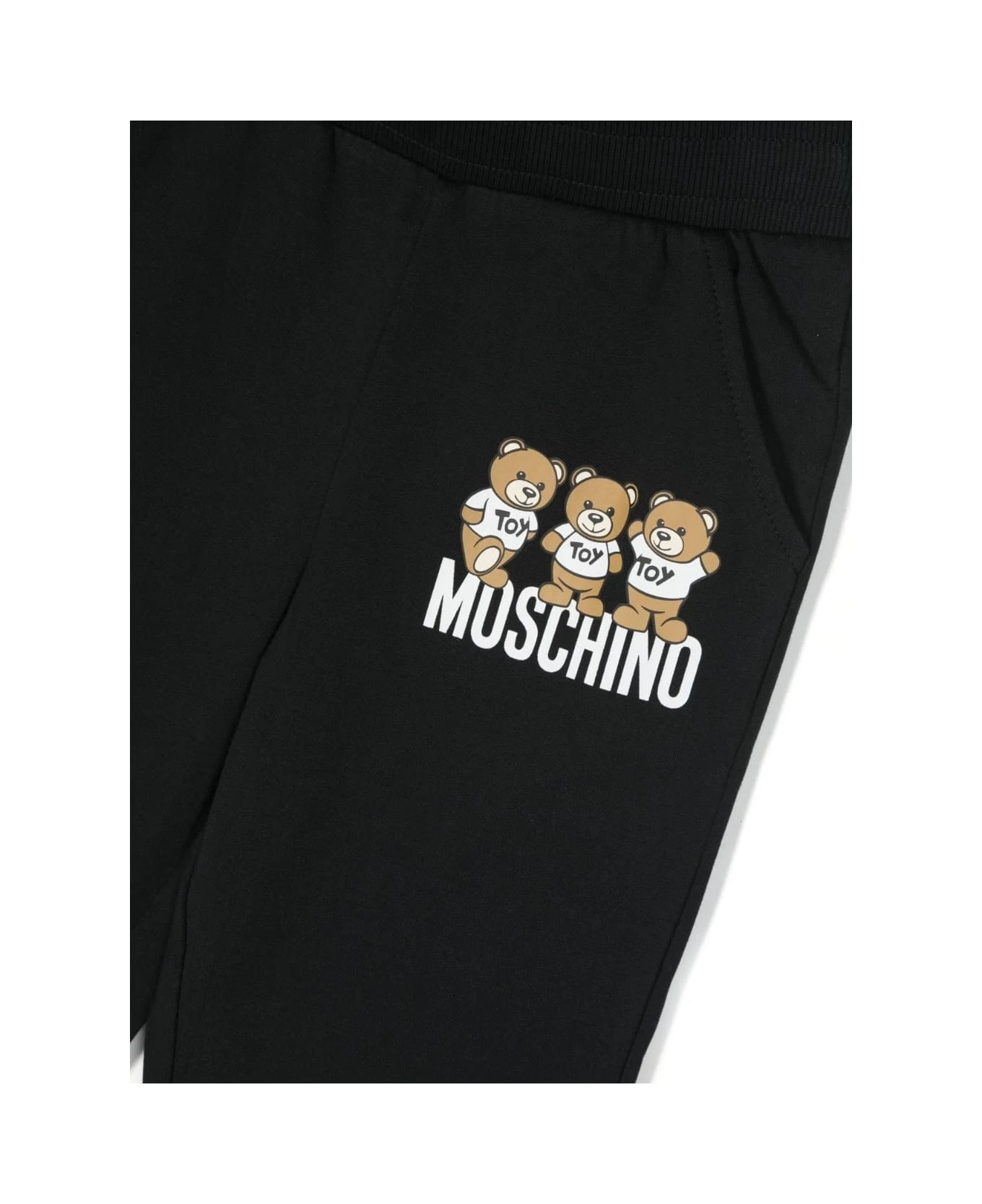 MOSCHINO Black Joggers With Teddy Friends Print 3 MOSCHINO Black Joggers With Teddy Friends Print - Image 3