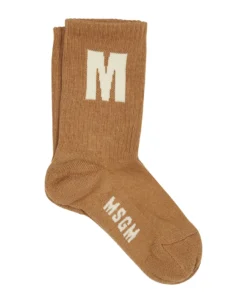 MSGM Brown Socks For Kids With Logo
