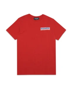 DSQUARED2 D2ut3m Relax Uw T-shirt Dsquared Red Jersey Stretch T-shirt With Logo