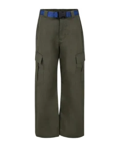 Off-White Casual Green Trouser For Boy