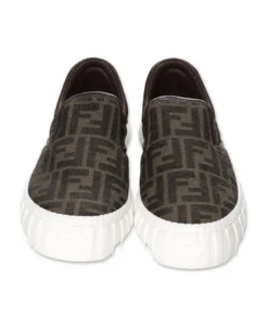 FENDI Sneakers Marroni Zucca Print