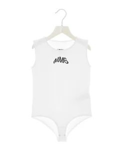 MM6 Maison Margiela Logo Printed Bodysuit