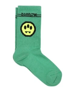 BARROW Green Socks For Kids With Logo And Smiley