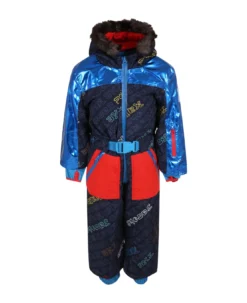 Blue Snow Suit For Boy With Logos