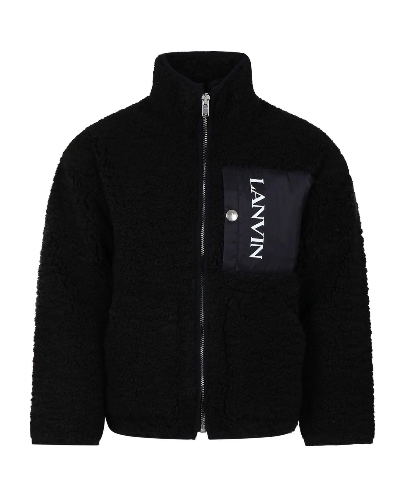 Lanvin Black Eco-fur For Kids With Logo 1 Lanvin Black Eco-fur For Kids With Logo
