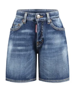 DSQUARED2 Blue Short For Boy With Logo