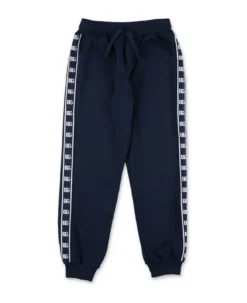 Dolce & Gabbana Pantaloni Blu In Felpa Di Cotone Bambino
