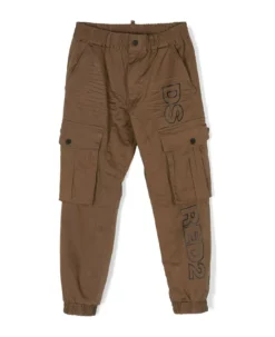 DSQUARED2 Brown Stretch-cotton Cargo Trousers