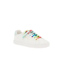 Palm Angels Kids Boy's White Leather Sneakers With Multicolor Laces -Golden Goose Store 313757679371d2a33ba76dd55078fe0c