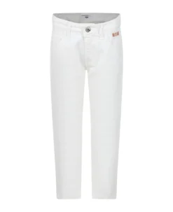 MSGM Ivory Trousers For Boy With Logo