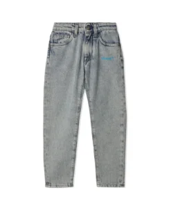 Off-White Grey Helvetica Jeans With Diagonals