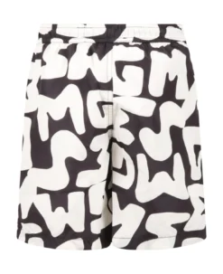 MSGM Black Swim Trunks For Boy With Ivory Logo -Golden Goose Store 694c89a8ef189ac68518a04c1bdb0f9e