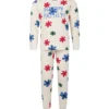 PETIT BATEAU Ivory Pjamas For Kids With Stars