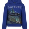 Lanvin Blue Sweatshirt For Boy With Batman Print