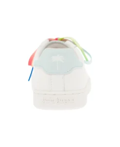 Palm Angels Kids Boy's White Leather Sneakers With Multicolor Laces -Golden Goose Store 7329ae9182091b520334924b2c59c009