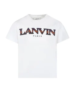Lanvin Ivory T-shirt With Logo For Boy