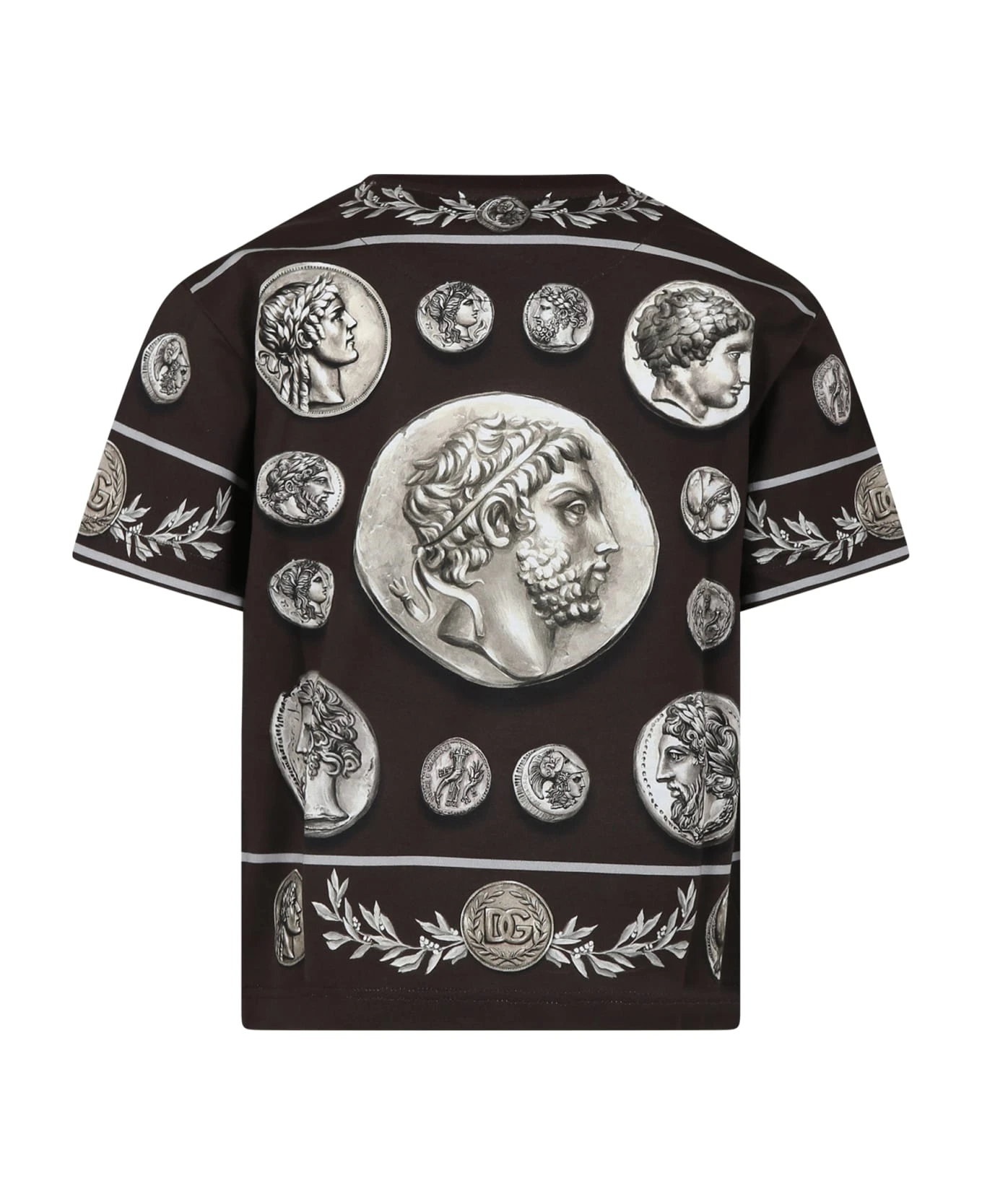 Dolce & Gabbana Brown T-shirt For Boy With Coins Print 2 Dolce & Gabbana Brown T-shirt For Boy With Coins Print - Image 2