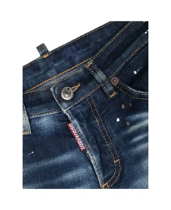 DSQUARED2 Blue Jeans With Colour Spots -Golden Goose Store 779652682b295405c7b714a2f9943d37