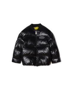Off-White Off White Piumino Nero In Nylon Bambino