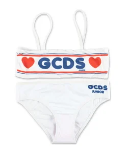 Gcds Costume Bikini Bianco In Lycra