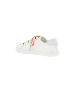 Palm Angels Kids Boy's White Leather Sneakers With Multicolor Laces -Golden Goose Store 784b2143676dcce4b42a161f0249994d