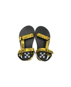 Off-White Touch-strap Sandals With Logo Print In Yellow Technical Fabric Boy -Golden Goose Store 78663d7fc021a0d8f7bb51dfe9f9ba11