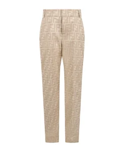FENDI Beige Trousers For Boy With Ff