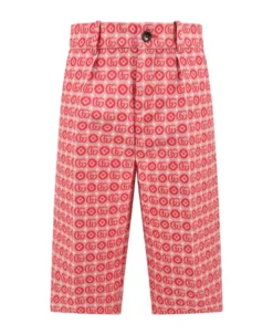 Gucci Red Bermuda Shorts For Boy With Gg