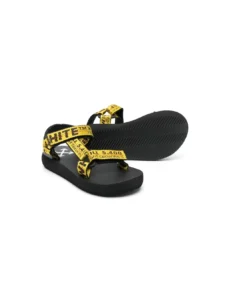 Off-White Touch-strap Sandals With Logo Print In Yellow Technical Fabric Boy -Golden Goose Store 932cde4c7bb93c403e95f6333151ccdd