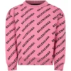 Balenciaga Pink Sweater For Kids With Logo