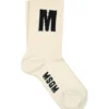 MSGM Ivory Socks For Kids With Logo