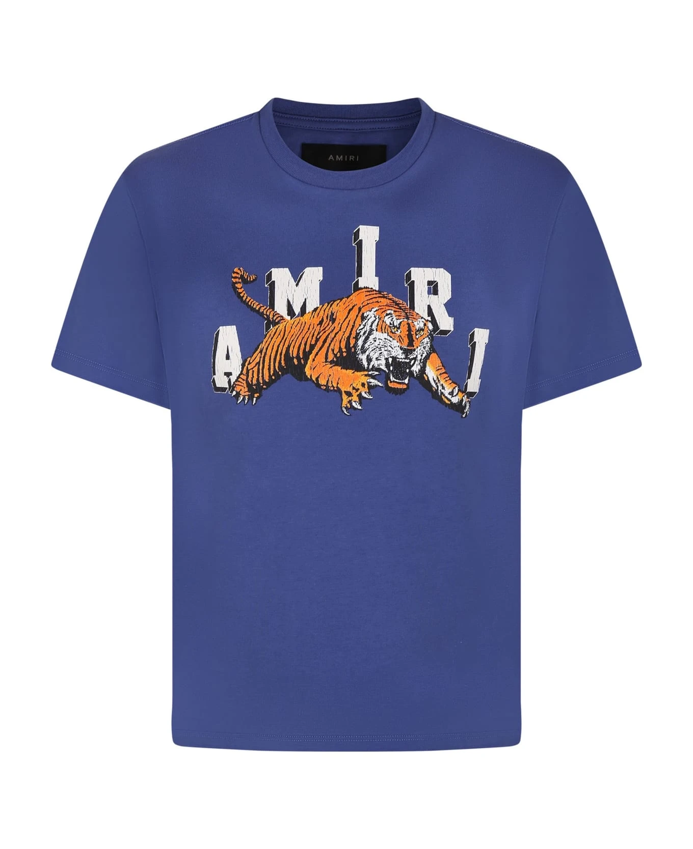 Amiri Blue T-shirt For Kids With Tiger And Logo 1 Amiri Blue T-shirt For Kids With Tiger And Logo