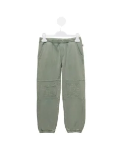 Green Jogger Pants With Frosted Effect In Cotton Boy