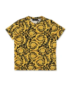 Versace T-shirt Stampa Barocca In Jersey Di Cotone Bambino