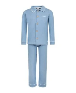 PETIT BATEAU Light Blue Pajamas For Boy With Logo