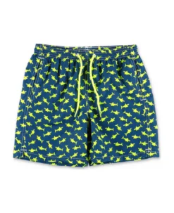 Mc2 Saint Barth Costume Shorts Da Mare Blu Stampato In Nylon Riciclato Bambino