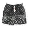 Mc2 Saint Barth Costume Shorts Da Mare Neri Stampa Paisley In Nylon Riciclato Bambino