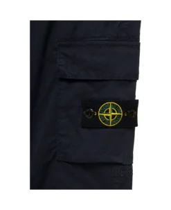 Blue Cargo Pants With Logo Patch And Pockets In Stretch Cotton Boy -Golden Goose Store b07473568c66547706b4c1e6875b0a77