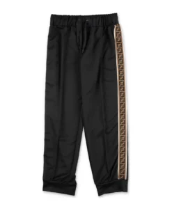 Fendi Pantaloni Neri In Triacetato Bambino