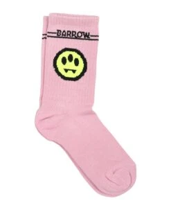 BARROW Pink Socks For Kids With Logo And Smiley