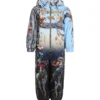 Molo Light Blue Snow Suit For Kids With Forest Print