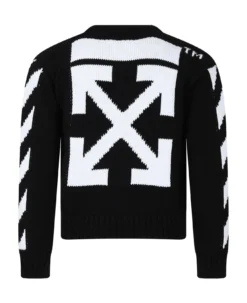Off-White Black Sweater For Kids With Logo