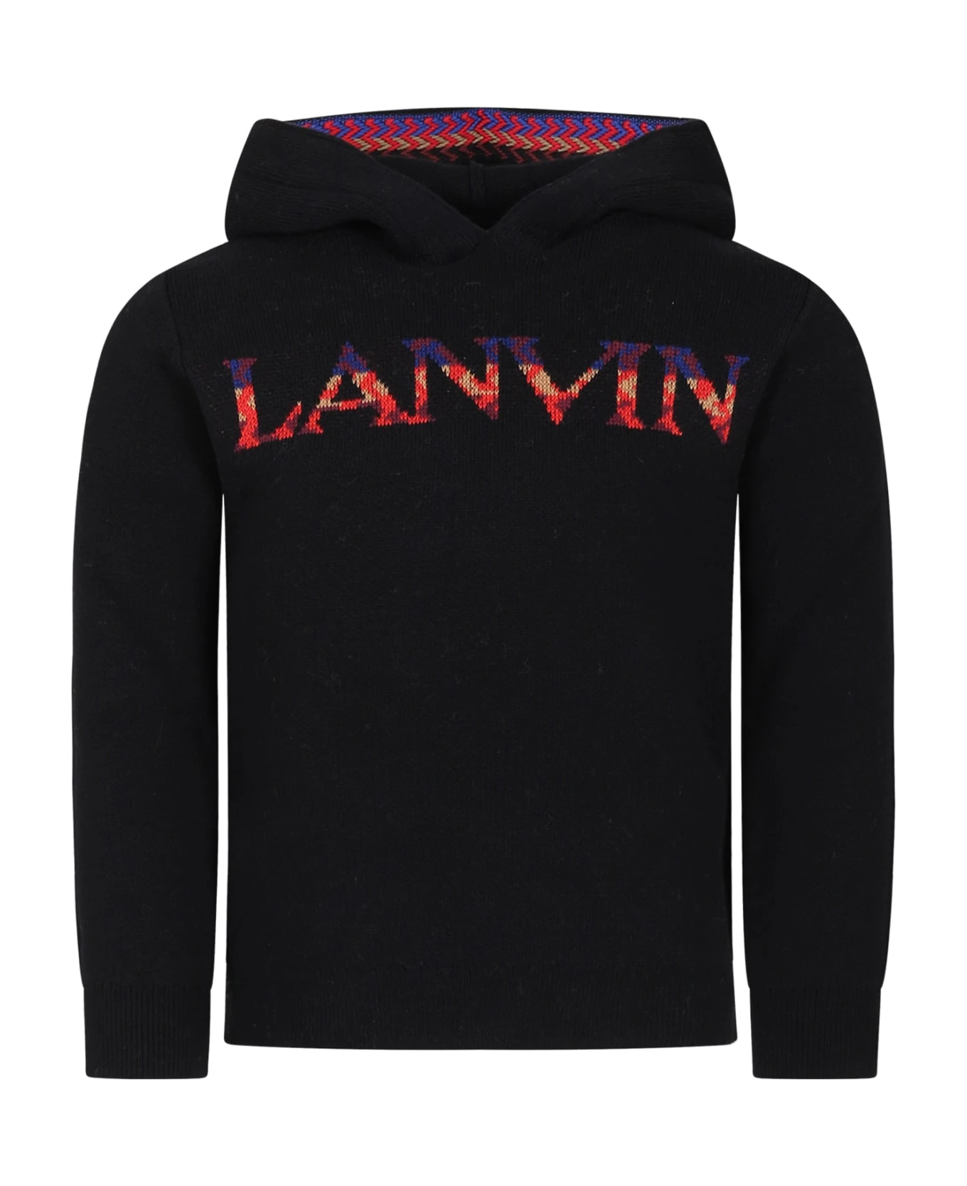Lanvin Black Sweater With Logo For Boy 1 Lanvin Black Sweater With Logo For Boy