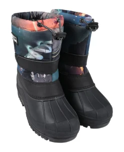 Molo Black Botts For Boy With Space Print -Golden Goose Store dd553086b19f63b7e50882e4c4fd4e46