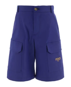 FENDI Logo Embroidered Cargo Shorts