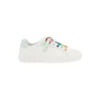 Palm Angels Kids Boy's White Leather Sneakers With Multicolor Laces