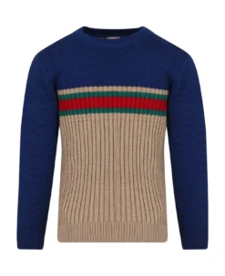 Gucci Beige Sweater For Boy With Web Detail