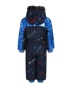 Blue Snow Suit For Boy With Logos -Golden Goose Store ed32d266d3c51f125c774751faf94385