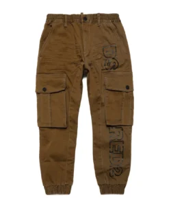 DSQUARED2 D2p615m Trousers Dsquared Gabardine Cargo Pants With Outline Logo
